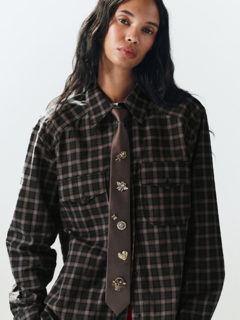 ZARA SNAP-BUTTON WOVEN TIE